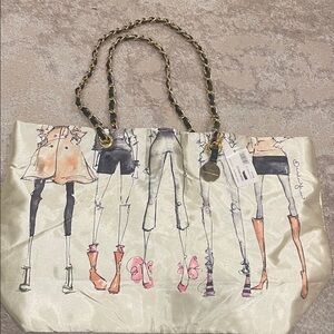 DSW Stylish Cream Women's Bag with Chain Straps